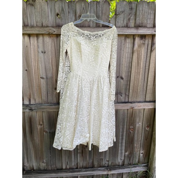 Bridal Originals Dresses & Skirts - Vintage 1950s lace wedding dress ivory tea length